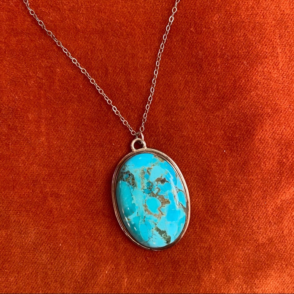 HUGE turquoise pendant necklace